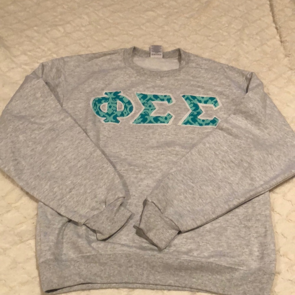 Phi Sig stitched letter crew neck